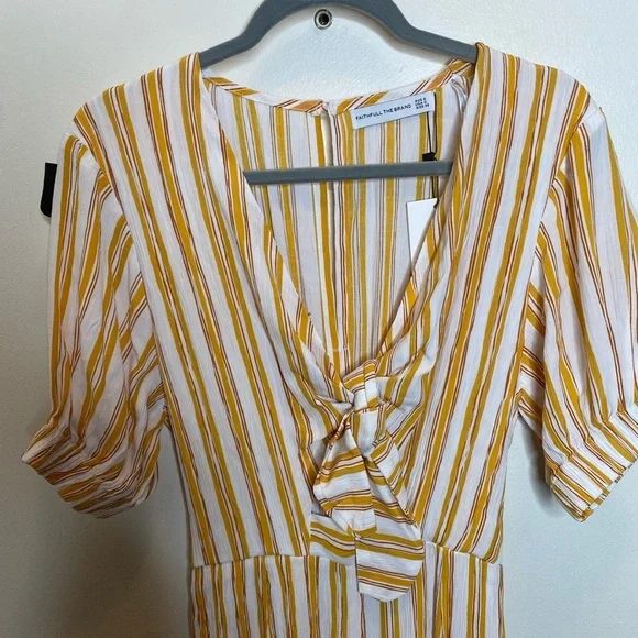 FAITHFUL the brand mattese jumpsuit azure strip sz XS - Picture 4 of 10